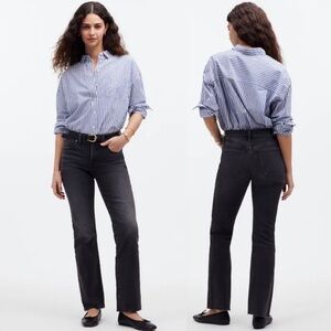 Madewell High-Rise Straight Leg Black Jeans Size 24 | 100% Cotton Classic Denim